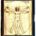 Leonardo Da Vinci Vitruvian Man ART Classic Cigarette or Wallet or ID credit card case black metal SHS