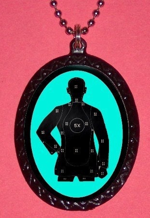 Shooter Target Practice Psychobilly Gun Shooting Goth Gothic Emo Punk Pendant Necklace