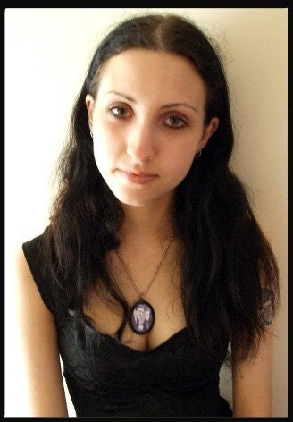 Pirate Gypsy Girl Tattoo Necklace pendant Rockabilly Cute Pinup NEW