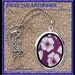 DIVINE BLISS DESIGNS - Silver Tone Pendant With Chain - White Flowers on Purple