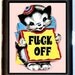Profane Kawaii Kitty Cat F You Supercute Shocking Attitude Cigarette Case or Business Card Case Wallet