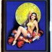 Exotic Gypsy Style Cleopatra Egyptian Revival Flapper by Moon Cigarette Id Case Business card Holder Wallet