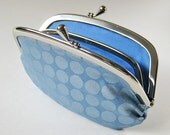 Coin purse/wallet - metallic blue dots