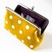 medium frame pouch - polka dots on mustard