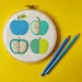 Blue green apples wall hanging