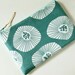 Zipper pouch - flowers on seafoam