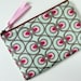 Zipper pouch - optical art mint green pink berry