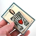 Valentine Heart in Hand  - small ceramic tile ornament - red, black, white - Valentine love