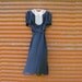 1930s Little Black Dress with Lace collar - EXTRA SMALL