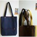double snap tote - midnight blue and red