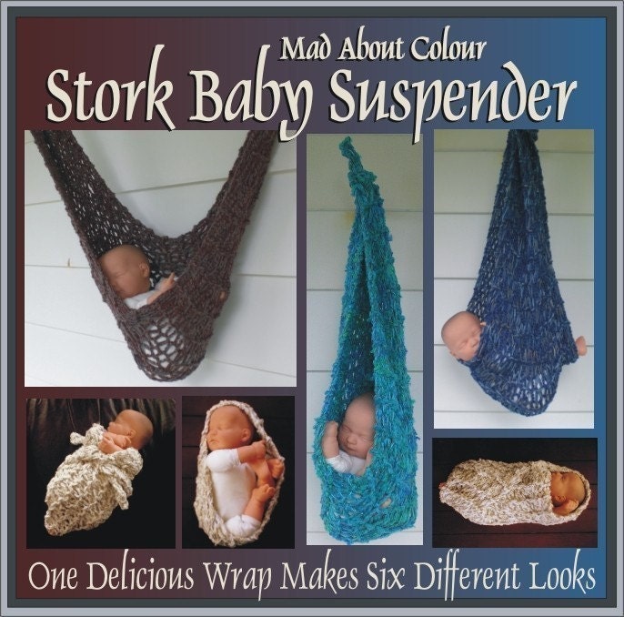 hanging Baby Prop Twin Hammock Toddler Sling STORK BABY SUSPENDER Use as Wrap Swaddler Cocoon Egg Nest Knit 2 Order Pick Color
