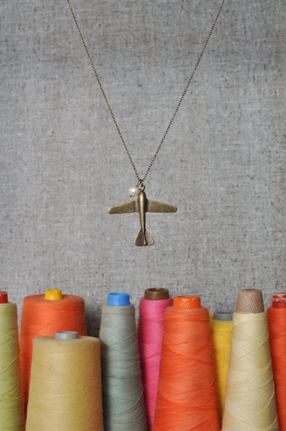 Long Airplane Necklace - Celine