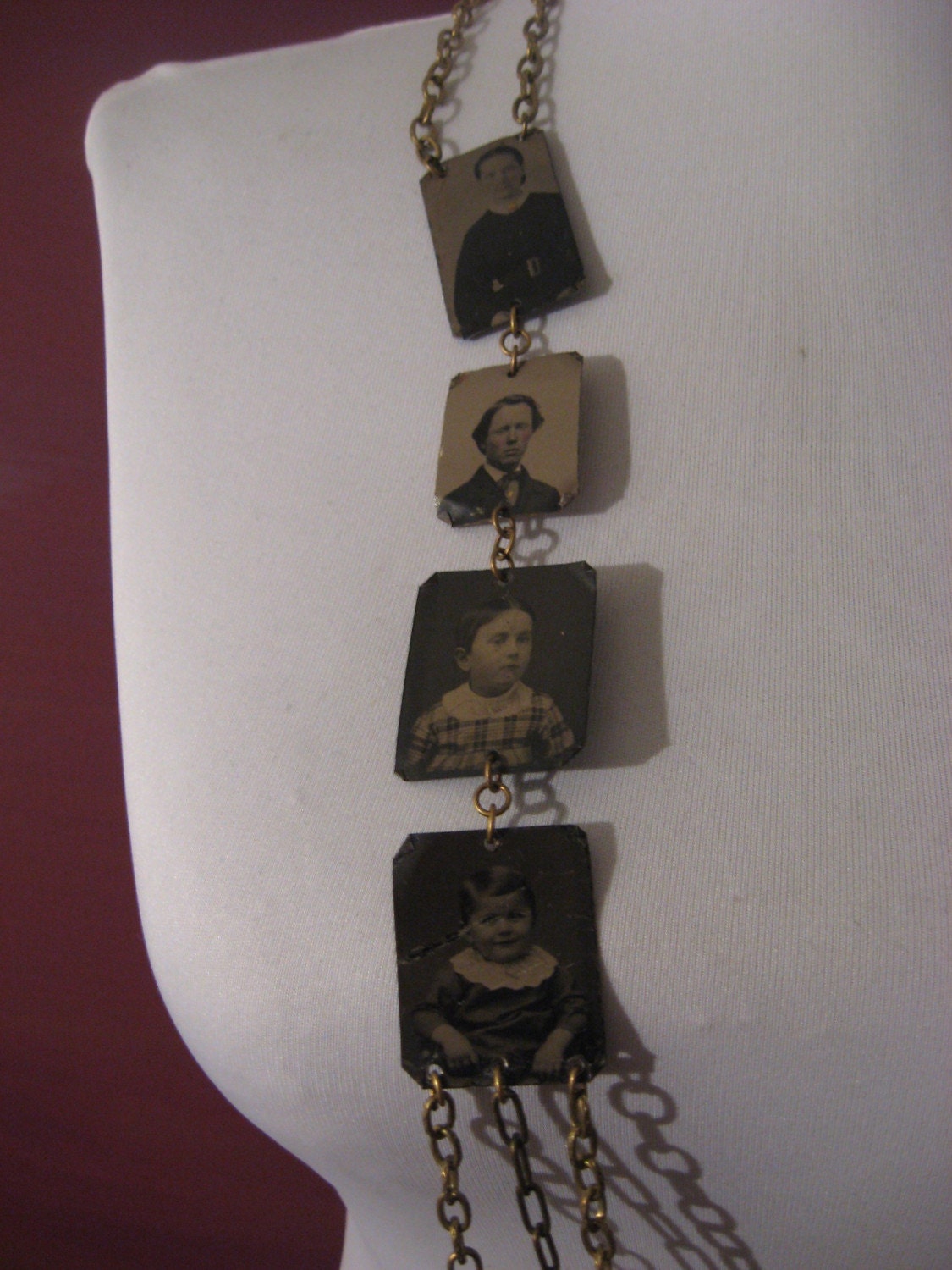love is all you need-- tin type assemblage necklace