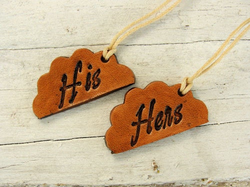 His and Hers Cloud Leather Wine Charms