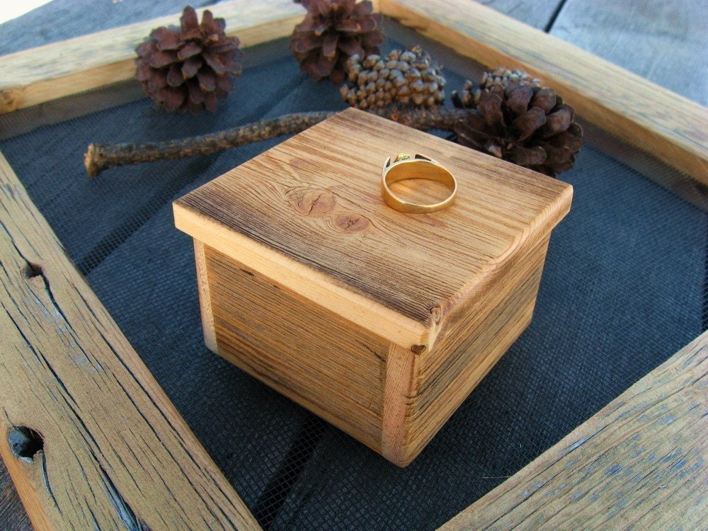 Rustic Ring BOX...from reclaimed wood