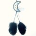 Metallic Black Moon Dream Catcher, Ostrich Feathers