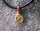 Brass Bullet Shell Primer (Top of Shell Casing) Pendant on Cord
