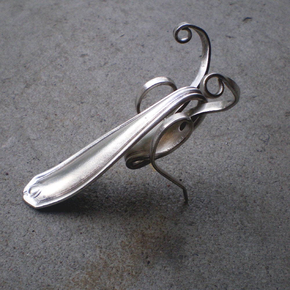 Good Luck Cricket Sculpture Recycled Stainless Steel Fork