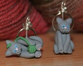 Grey Kitty Stitch Markers (Set of 4)