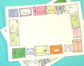 25  flat notecards / colorful envelope motifs