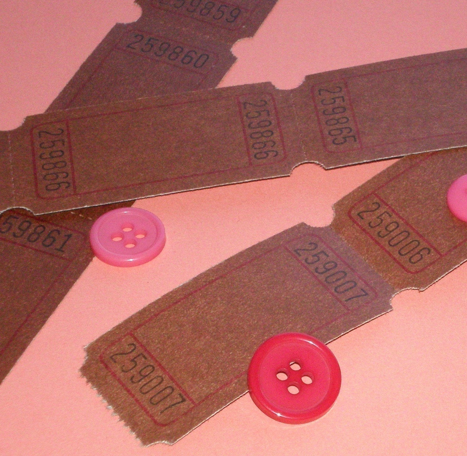 AUTUMN SPECIAL 288 blank carnival tickets .  chocolate brown . rare color . big set of 24 dozen . 4 packs