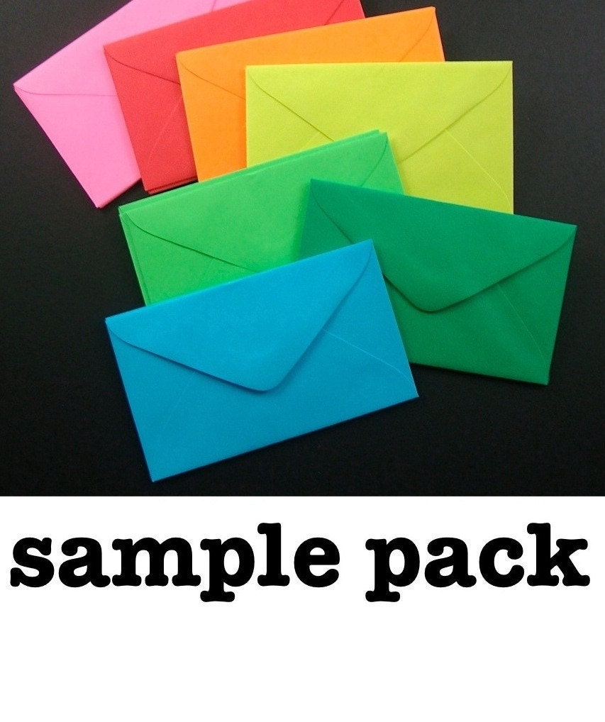 SAMPLE pack mini envelopes  . sized for tiny notes and business cards . 11 pieces