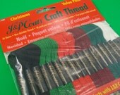 craft thread Holiday Christmas assortment  / 36 skeins / 6 colors