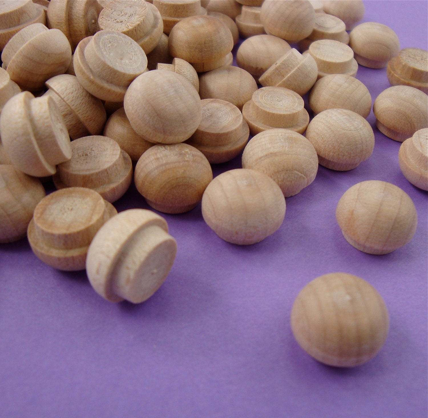120 wood buttons 3/8 inch wooden mushroom dome by schoollocker