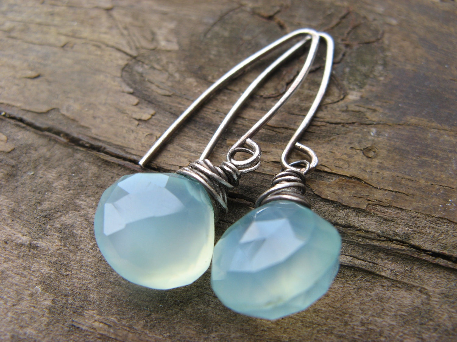 earrings - luminous aqua chalcedony