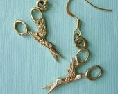 Stork Scissor Earrings