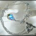 Wedding Swarovski Crystal Necklace Baroque Dangle Cluster AB Finish Sterling on Silver Figaro Chain Bride Bridal