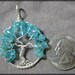 Tree of Life Pendant in Blue Apatite Gemstone and Sterling Silver Wire Caribbean Blue March December Birthday