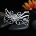 Celtic Renaissance Bracelet Cuff, White Moonstone, in Sterling Silver, Handmade, Size 6