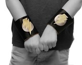 Little Hero Power Cuffs - Black and Yellow - Lightening Bolt Design