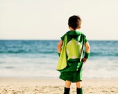 Kid Cape by Little Hero Capes - Grass Green and Lime - Star Design
