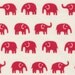 Japanese Fabric: Red Elephants on White  - Kawaii  FQ