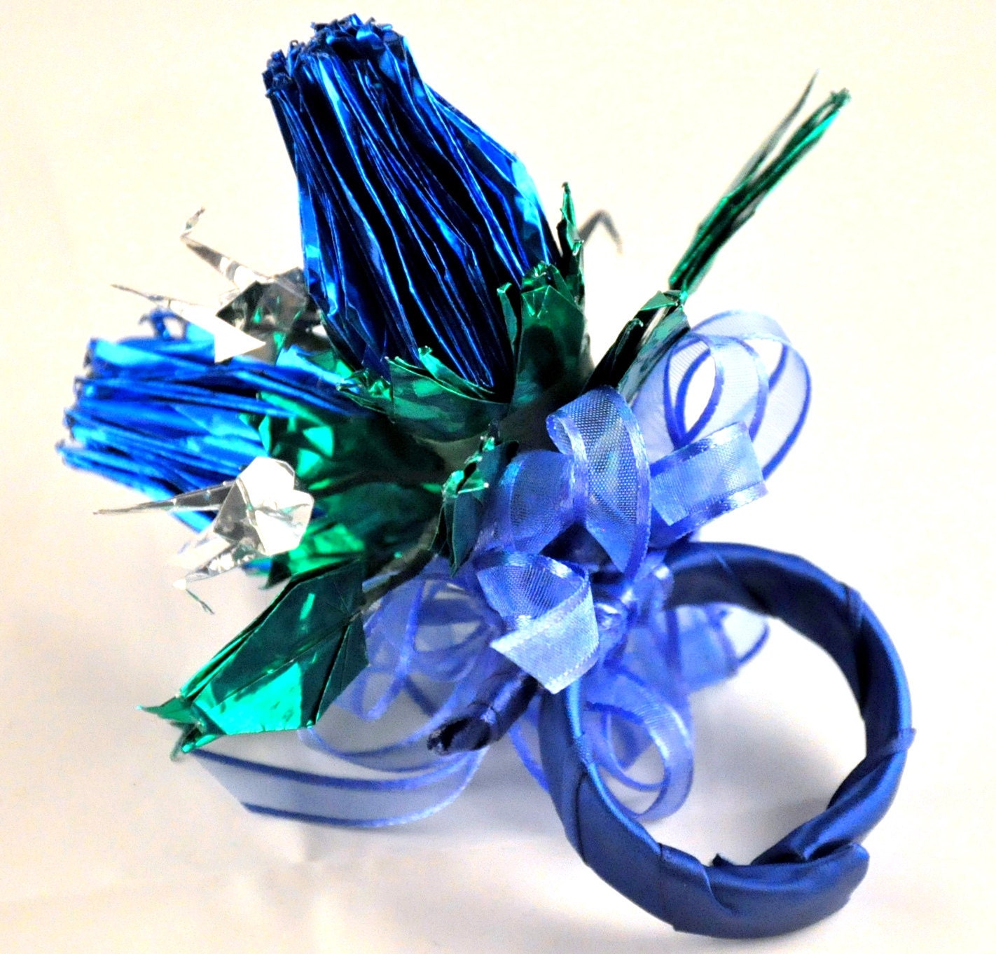 blue prom corsage