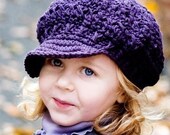 Baby Newsgirl Beanie - eggplant