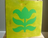 Wood Painting - SALE - The Mona Flower Block B17