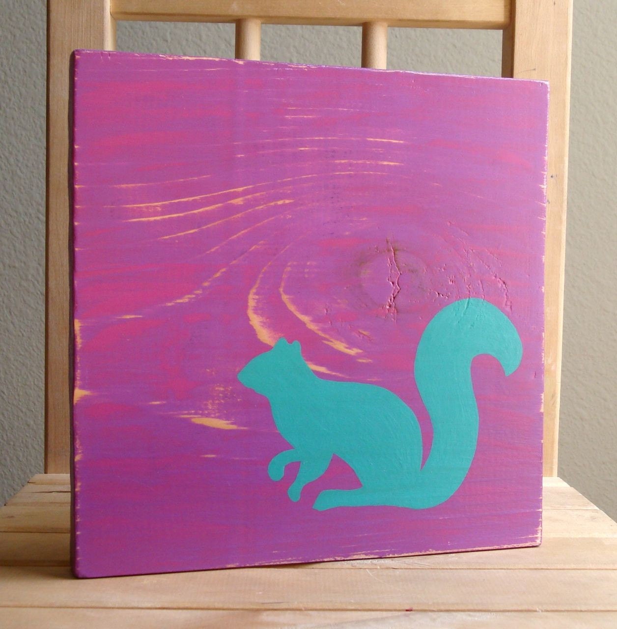 SALE - Aqua Squirrel Block B43