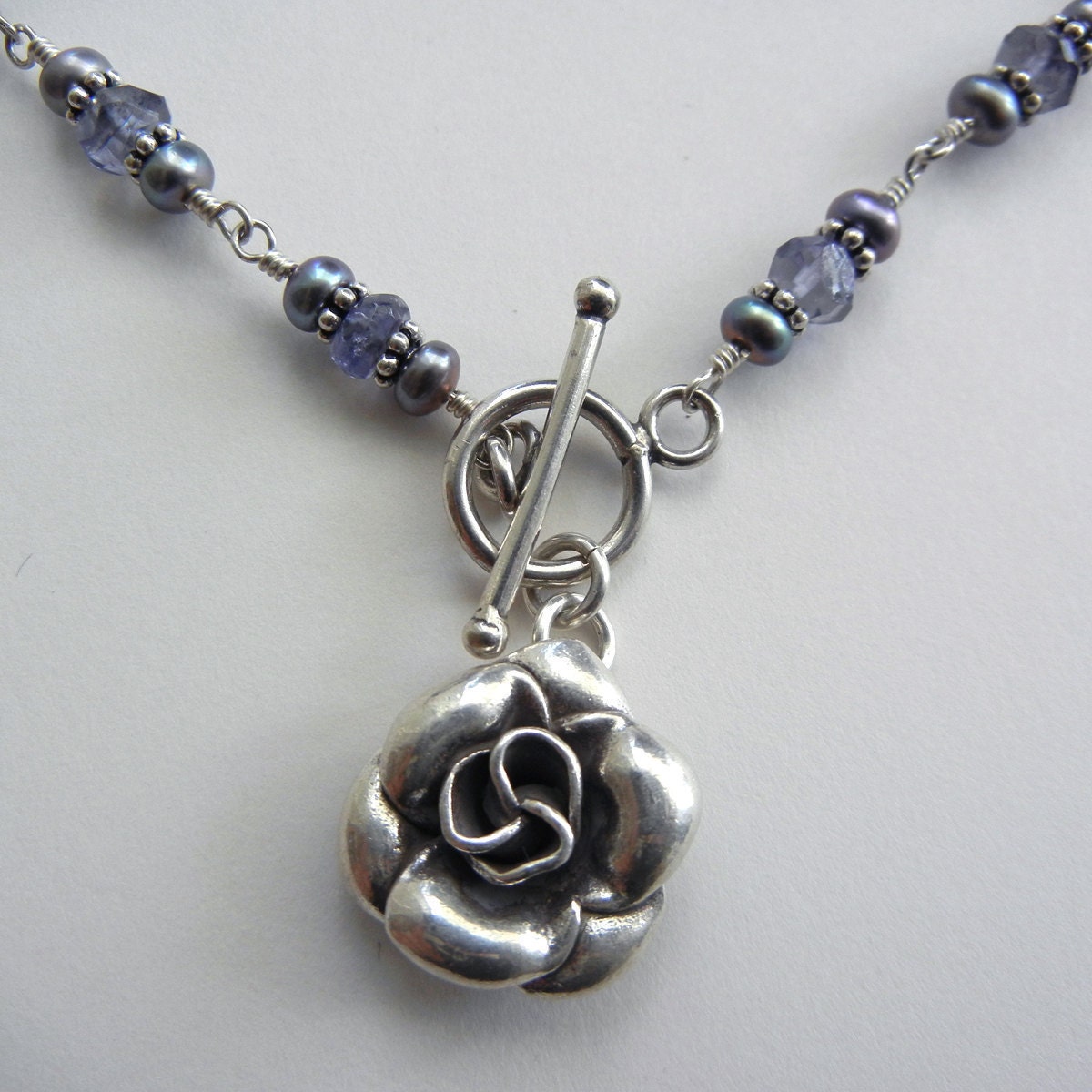 Iolite and Pearl Ianthe Necklace