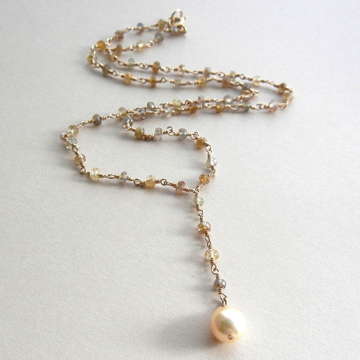 Sapphire and Pearl Mena Necklace
