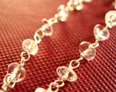 Teenie Tiny Blue Topaz on Silver Wire Bracelet