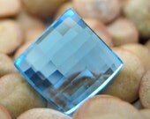 Square Aquamarine Swarovski Chessboard Post Earrings