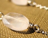 Rose Quartz Bracelet on Sterling Silver Chain