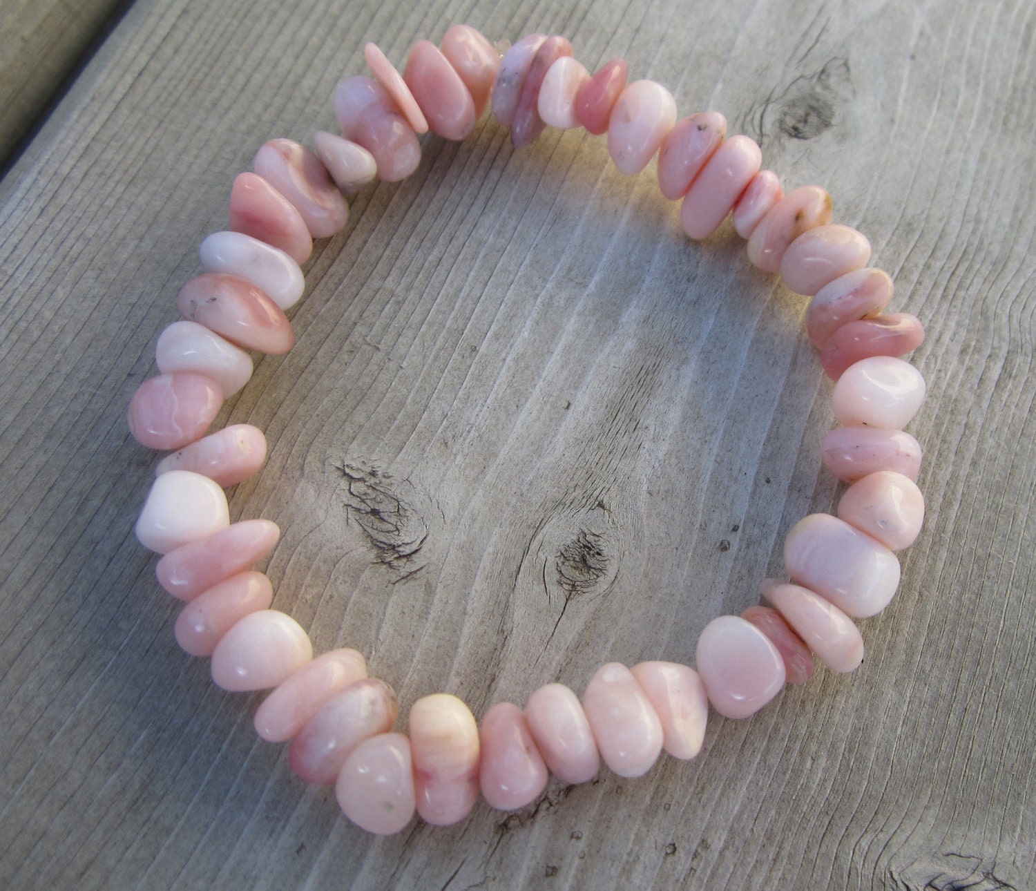 50% off Sale Pink Opal Bracelet. Gemstone Bracelet.