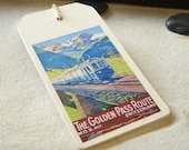 Golden Pass Luggage Tag W/ Stainless Steel Wire Ring