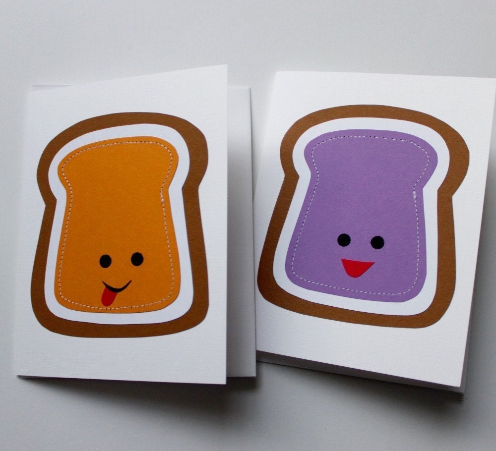 Stitched Peanut Butter and Jelly Card Set