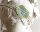 Linen Headband with Hand Dyed Bird