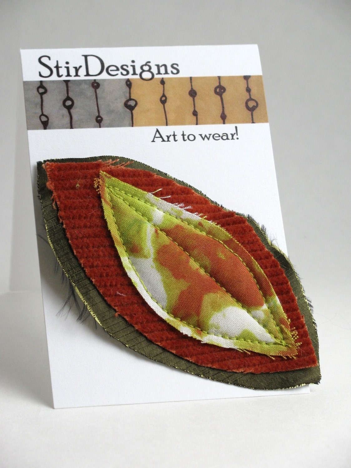 hand dyed LEAF pin